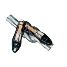 Salvatore Ferragamo Loafers Black Patent Leather Tassel Bow Size 7 AAA Narrow