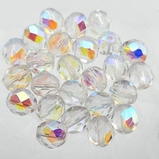 40pcs 8MM Czech Glass Beads, mix of clear  clear AB