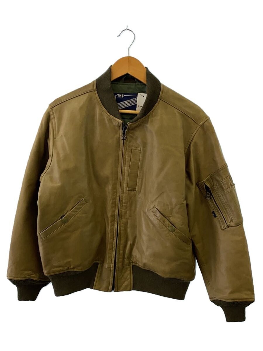 Union Fabric/Leather Blouson Jacket in Cowhide Khaki Plain TF-1 272