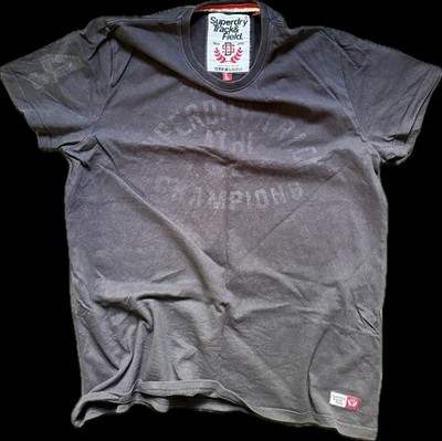 Superdry Track & Field Herren T-Shirt Gr. XL (2XL ) Dunkelblau Vintage Used Look