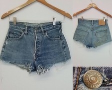 Vintage Levi's 501 Cut-Off Shorts Women's 26" Big E Light Wash 1" Inseam J3322