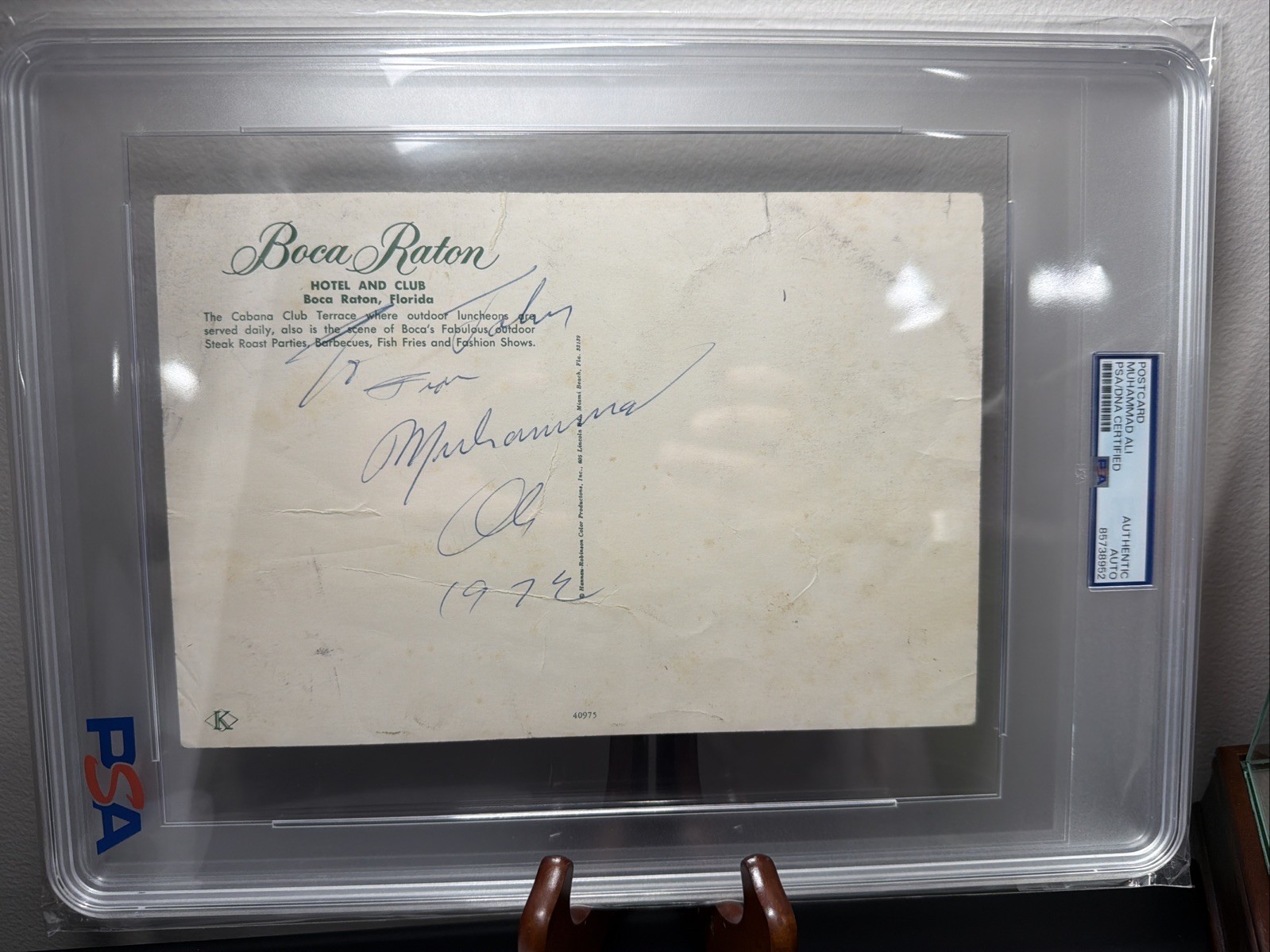 MUHAMMAD ALI Signed Cut Autographed PSA Slabbed HUGE 7x10 Boxing Auto Dated 1973 view 2