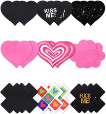 Nipple Pasties Black 9 Pairs Rave Pack Nipple Covers Stickers for Rave, Music Fe
