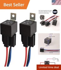 2pcs JD1912 Car Relay Harness 12V 40A 4 Pin SPST 12AWG Harness Sockets with B...