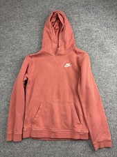 Nike Hoodie Youth XL Red Fleece Pullover Swoosh Logo Sweatshirt Casual