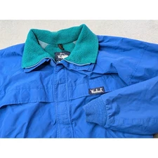 Vintage Woolrich Mens Size Medium Blue Goretex Fleece Lined Nylon Bomber Jacket