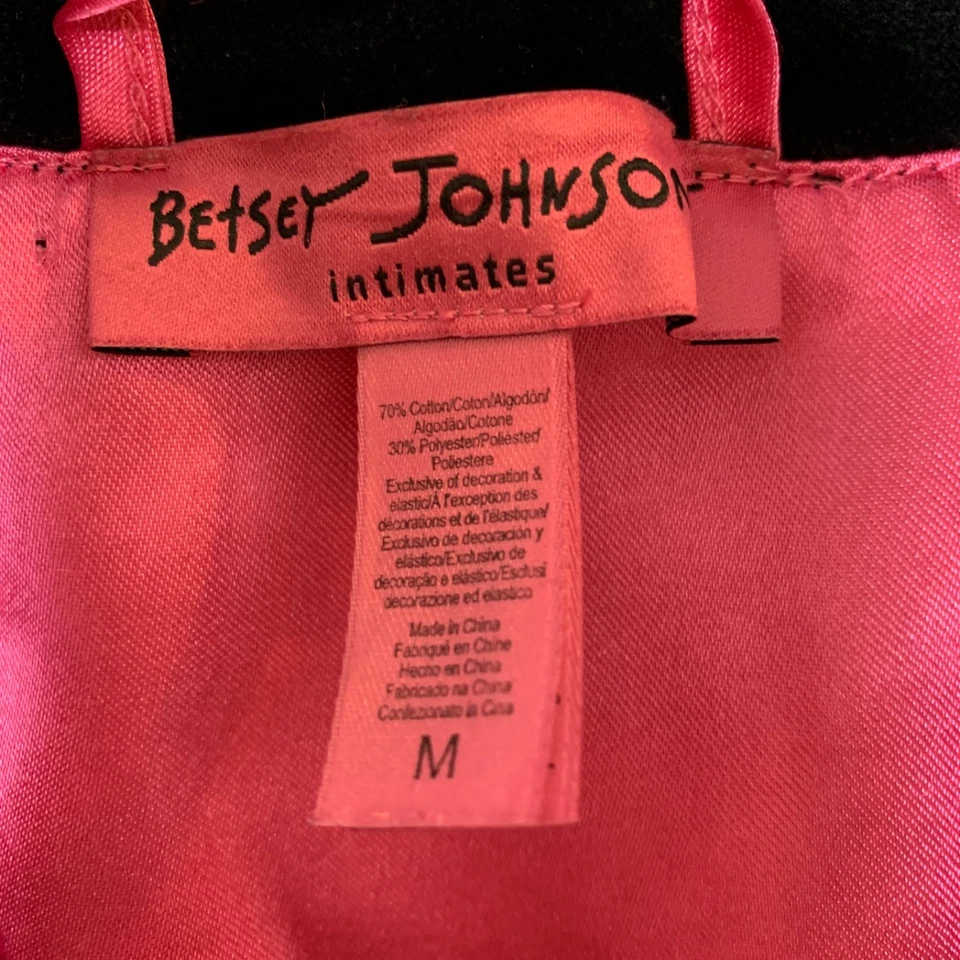 Bata Corta Betsey Johnson Terciopelo Negro Talla Mediana Rosa Satén Manga Campana Bruja Foto 4 de 4
