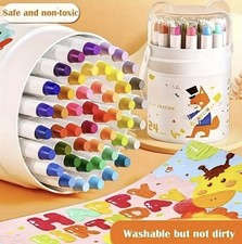 36 Colour Silky Crayons for Kids Washable Non-Toxic Oil Pastels with Carry Case
