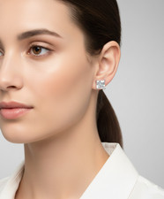 4.00 Ct White Diamond Studs With Certificate, Great Shine  Bling, TERRIF FREE 