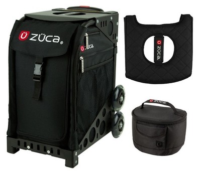 Zuca Sport Bag - Obsidian with Lunchbox and Seat Cover (Black Frame)