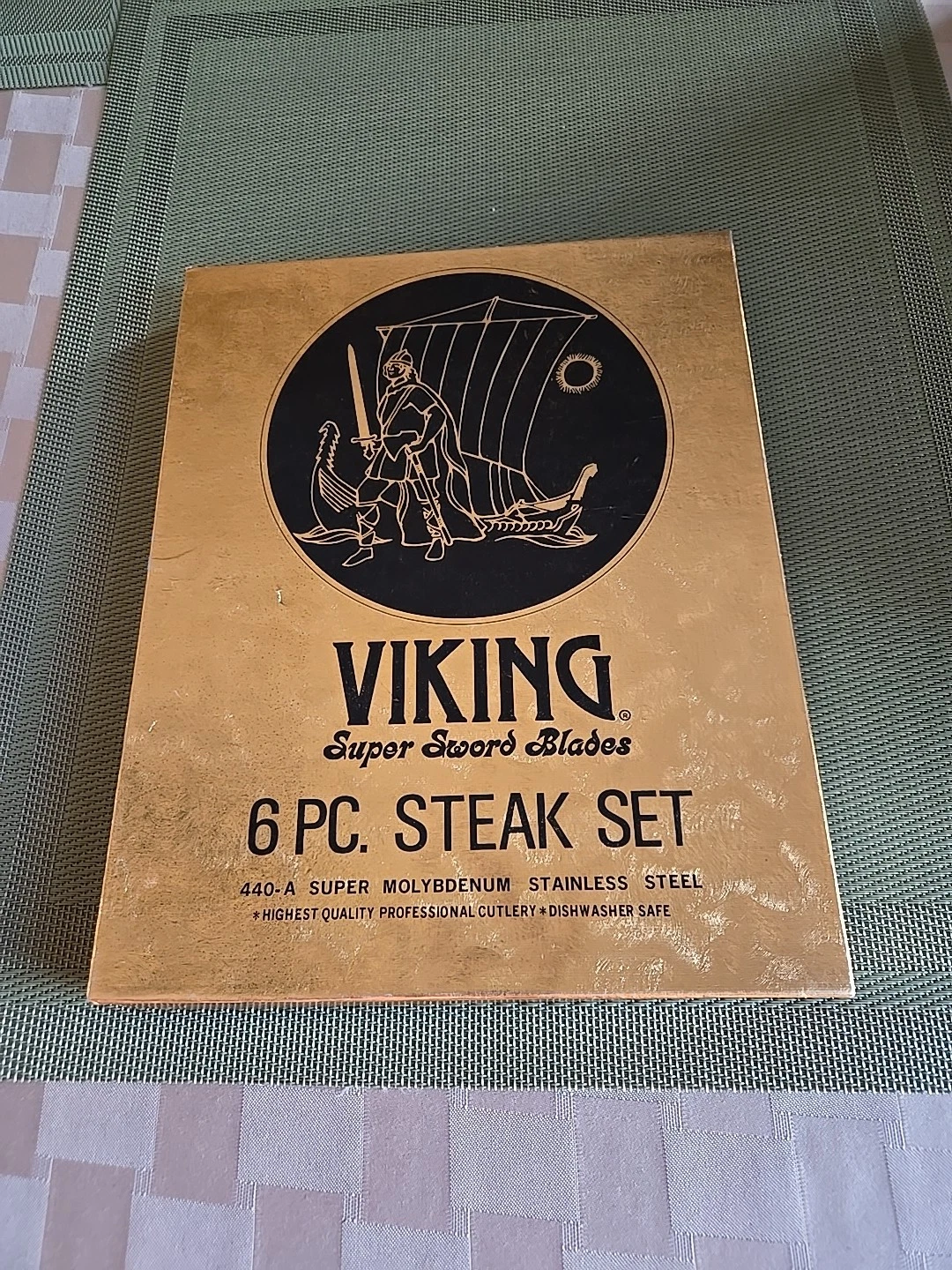 Vintage Viking Super Sword Blades Stainless Steel Serrated Steak Knife Set 6