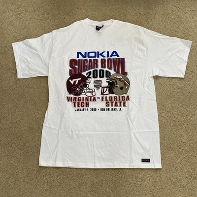 Vintage 2000 Nokia Sugar Bowl Virginia Tech Florida State T-Shirt Jansport XL