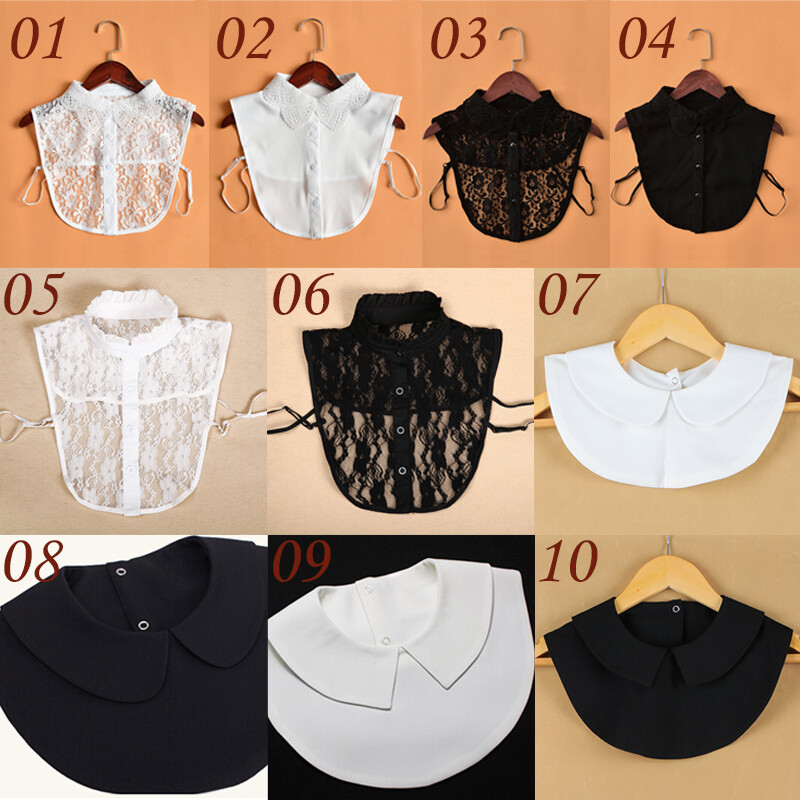 Women's Fake Collar - Detachable White Cotton Faux Dickie For Sweaters & Tops (14.17×13.39 In)