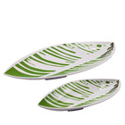 15" & 9" Melamine Jungle Leaf Chip & Dip Trays Serving Tray Set Outdoor Party