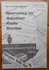 Operating An Amateur Radio Station Booklet By ARRL 1974 Edition