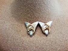 Vintage Fantastyczne bajeczne męskie unikalne końcówki kołnierza w srebrze argentyńskim 935