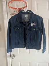 Vintage MTV Logo Girl s Denim Jean Jacket Size M 7-8 Blue
