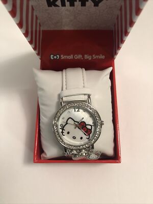 Hello Kitty Valentines Watch Silver Crystal Bezel W/ Charms  display picture 2