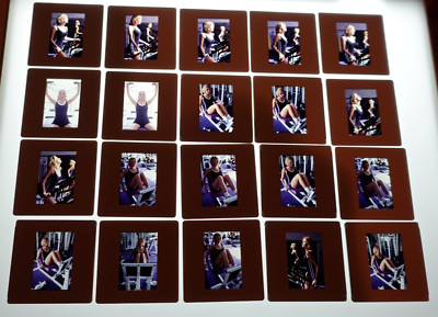 Woman Model Working Out Beautiful Training Posing Unique Slides Lot - 20 Slides