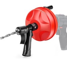 Drain Auger 25ft 1/4in Drum Plumbing Drain Snake Clog Remover Autofeed