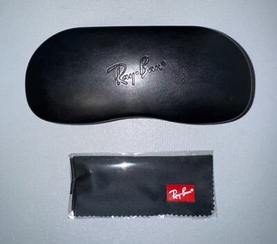 New Ray-Ban Black Hard Glasses Case - Fits Optical/Prescription w/Cleaning Cloth