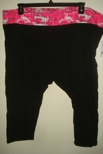 Ladies Yoga Capri Pants Black/ Pink Size 3X