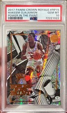 2017-18 Crown Royale Hakeem Olajuwon Power In The Paint Case Hit SP PSA 10 POP 1
