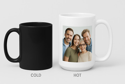 Personalised Magic Color Change Mug,Custom Mug, Image Photo Text Design  15oz