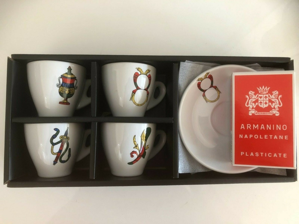Espresso Cups set of 4 Scopa Italian Playing Cards + Napoletane playing  card | eBay Australia