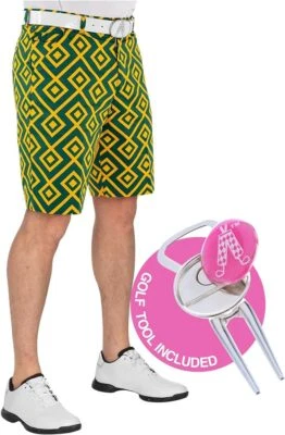 SALE Royal and Awesome Herren Golfshorts Amazeballs grün Golfshorts W 30 - 44