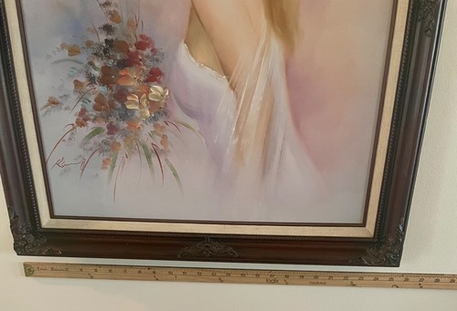 Young Lady Oil Painting Original on Canvas Signed 29 x 25 - Picture 6 of 6
