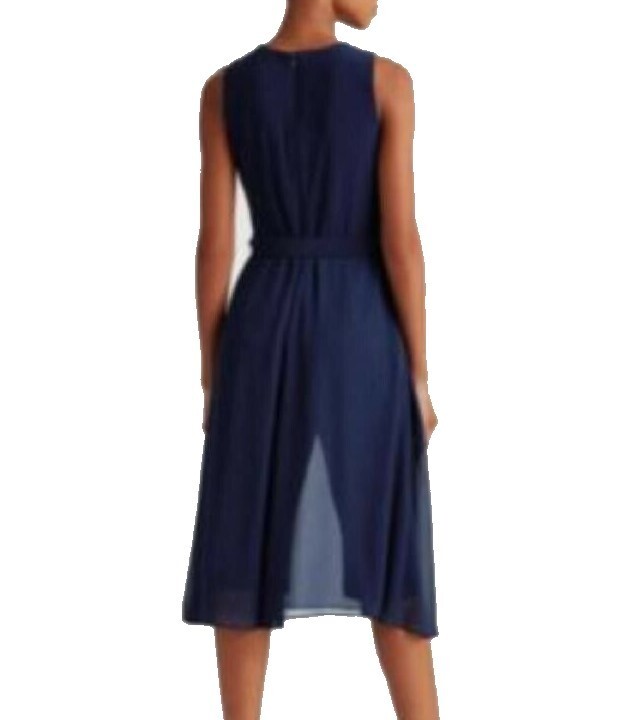 RALPH LAUREN Womens SZ NAVY BLUE Sleeveless ILLUSION JUMPSUIT