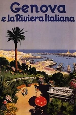 Genova Italy Port Italian Riviera Tourism Travel Vintage Poster Repro FREE S/H