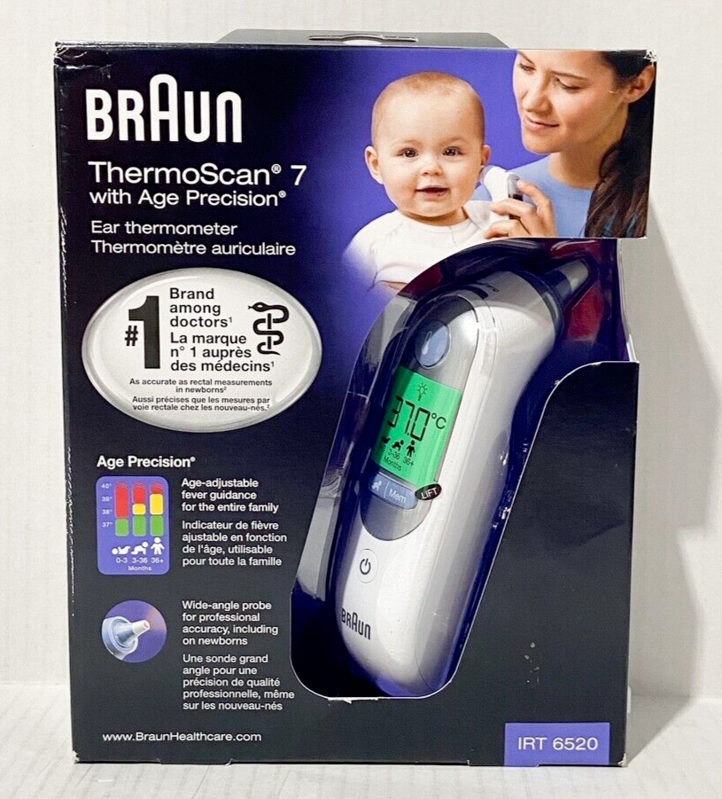 Trek Goed opgeleid herfst Braun ThermoScan 7 IRT6520 Baby Adult Professional Digital Ear Thermometer  White 4022167652294 | eBay