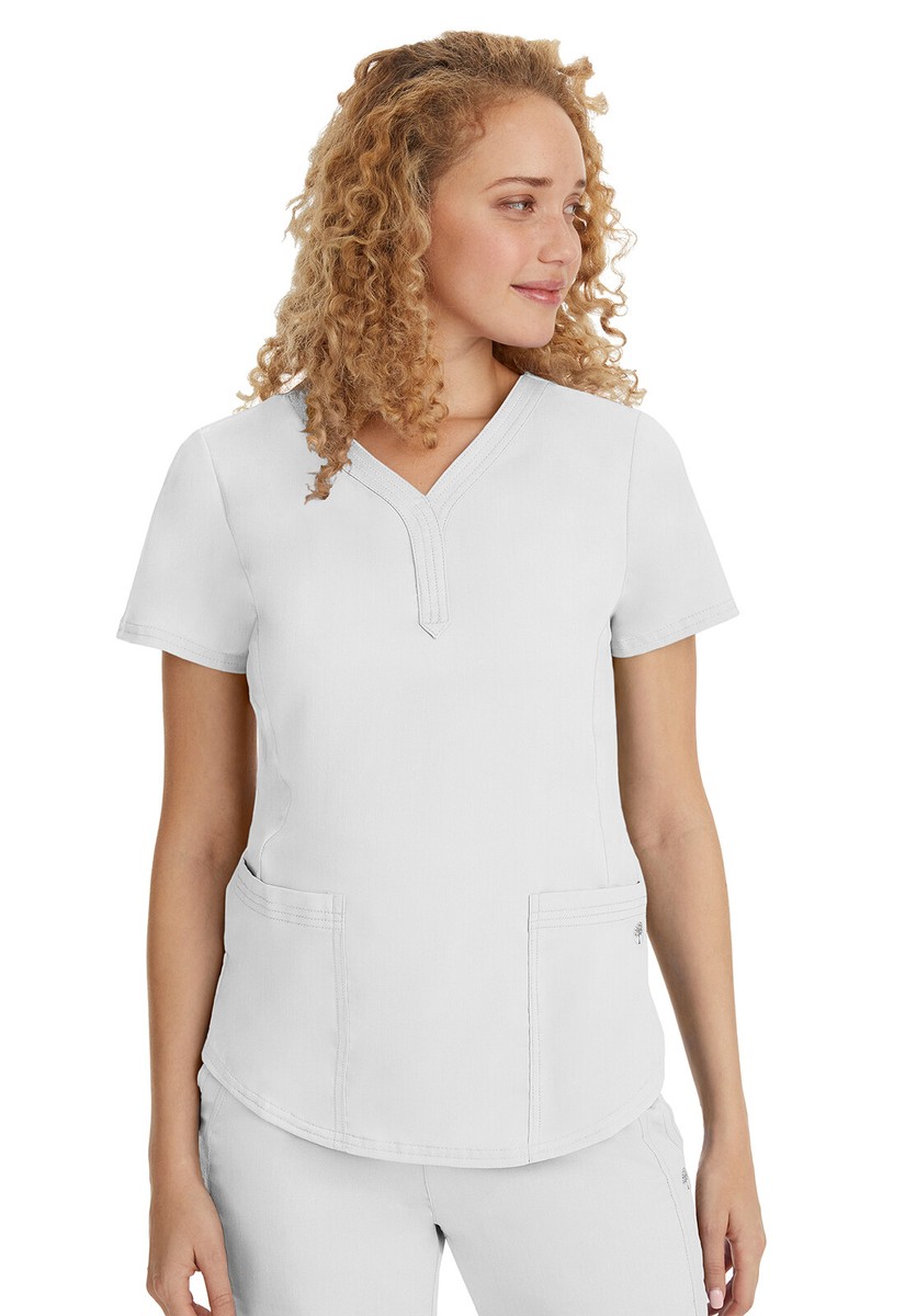 Healing Hands Scrubs Purple Label Jane Top 2167 WHITE White Free