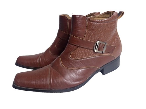 ALDO Giannola Distressed Leather Cap Toe Boots Cognac Brown  display picture 1
