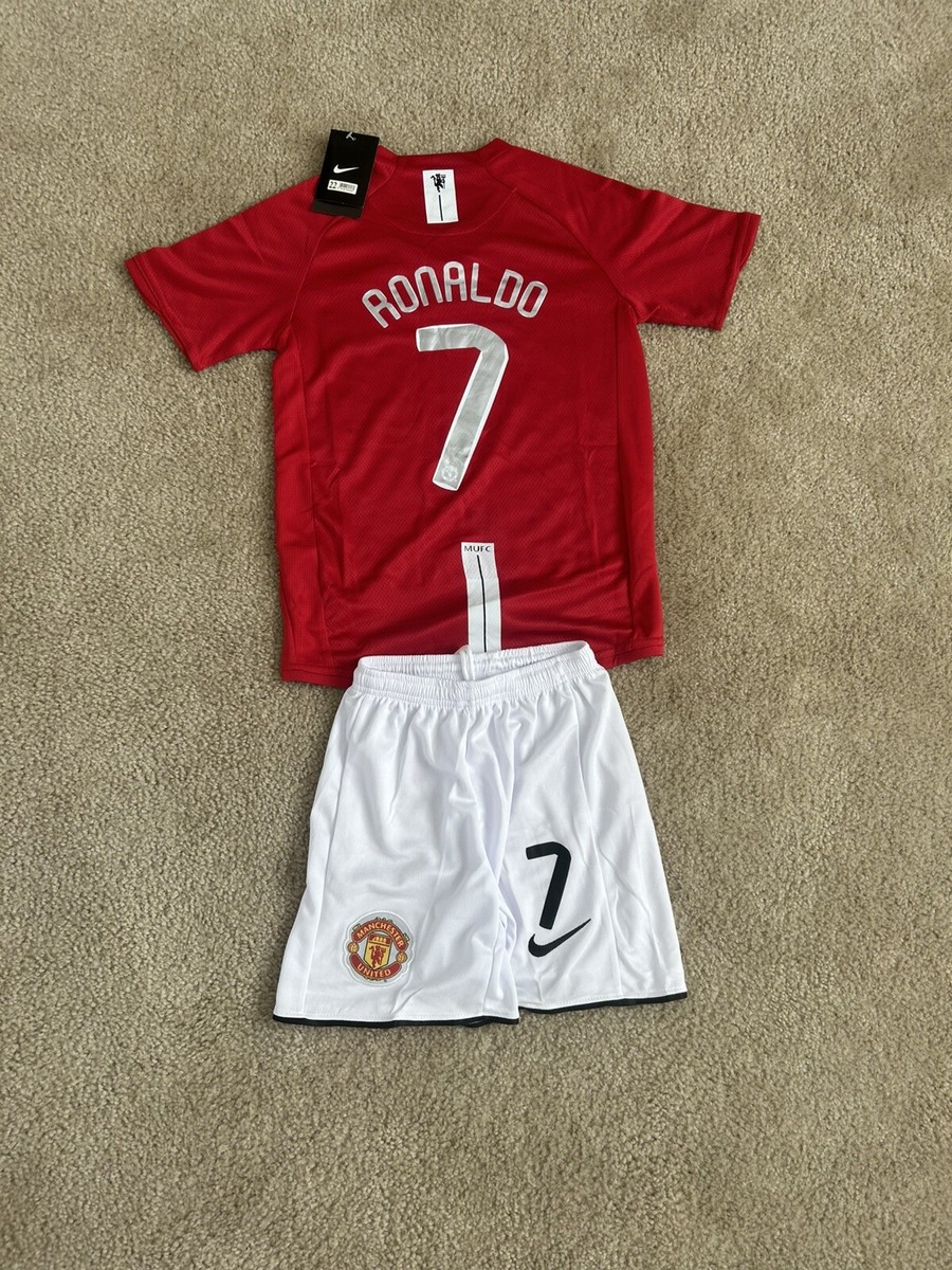 Ronaldo #7 Manchester United Jersey And Shorts. Youth Small