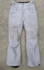 Roxy Diversion Pant Girls Ski Snowboard Size 10 M Medium Kids Gray Heather Denim
