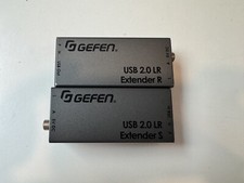 Gray Gefen EXT-USB2.0-LR USB Extender CAT5 R S Set w/ Power Adapters Used 9382