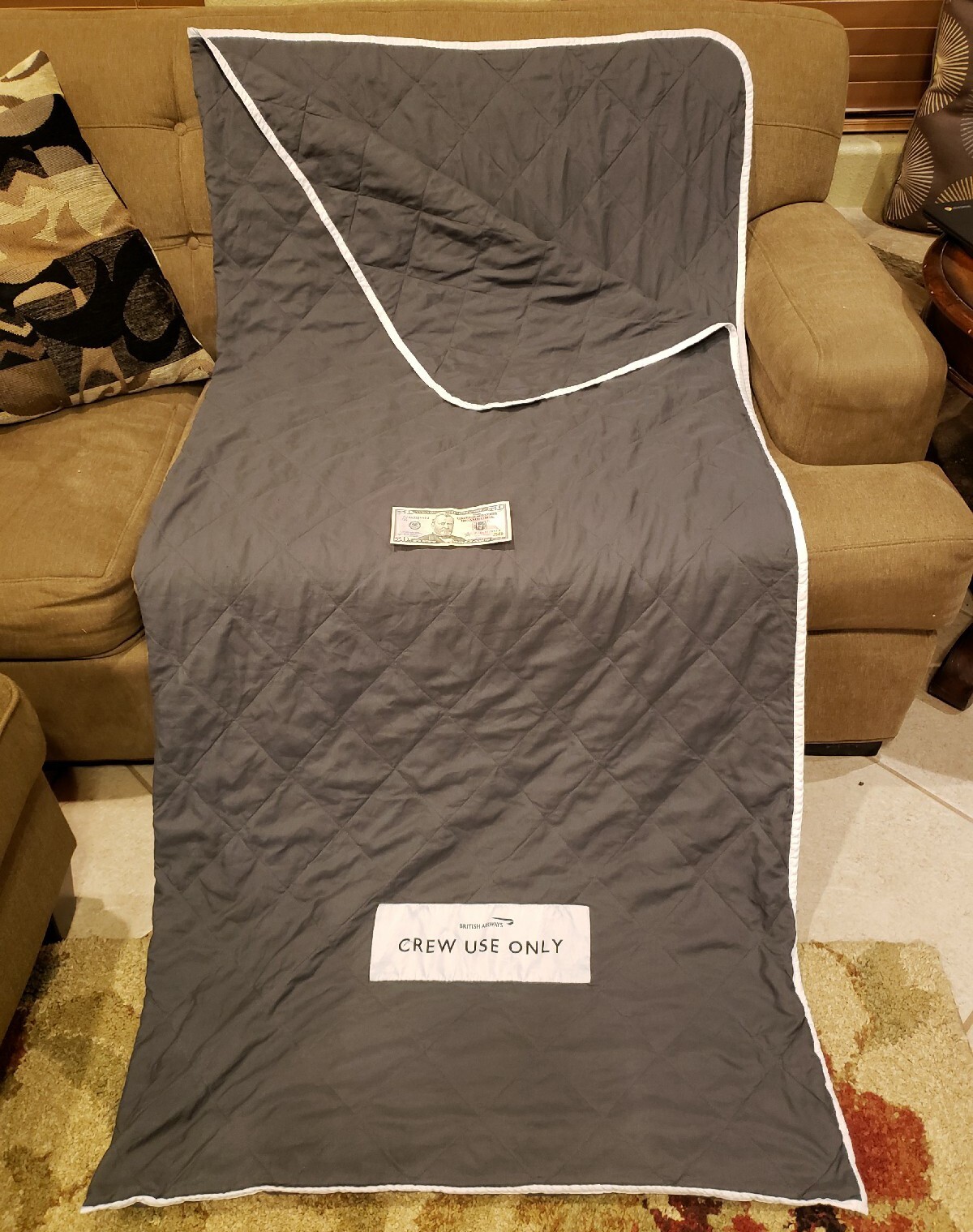 New British Airways Blanket Crew 1st Class Double Layer Sleeping Bag