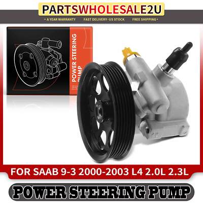 Power Steering Pump w/ Pulley for Saab 9-3 2000 2001 2002 2003 2.0L 2.3L 20-846