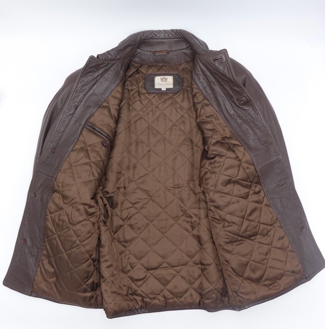 Vintage Mario Vittorio Barn Leather Coat Men's Size 40 Made