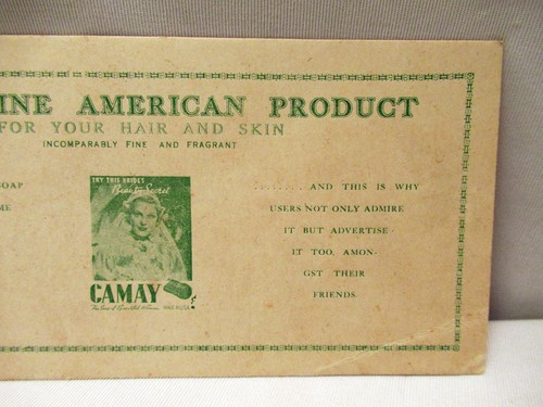 Antique Camy Toilet Shop Made In America Advertising Sample Card Blotter Paper" - Picture 3 of 5