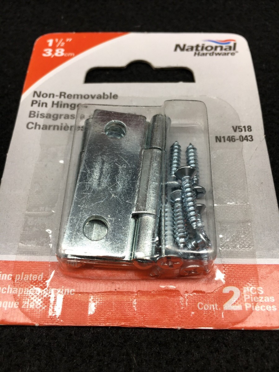 National N146-043 Non-Removable Pin Hinges 1 1/2” or 3,8 cm set of
