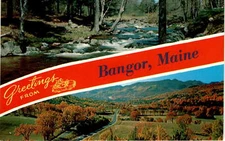Bangor, Maine, STAMP, TICHNOR BROS., INC., BOSTON Postcard