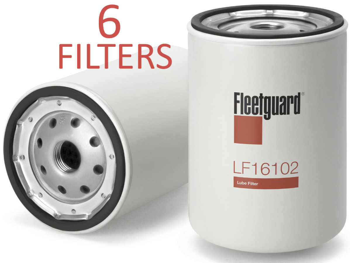 LF16102 6 PACK FLEETGUARD OIL FILTER B1441 for Chevrolet  GMC 6.6L Duramax