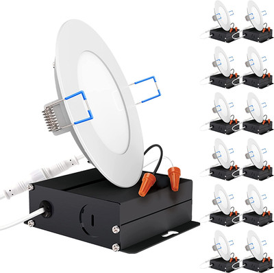 Sunco 12 Pack 4 Inch Ultra Thin LED Recessed Ceiling Lights Slim, 3000K Warm Whi