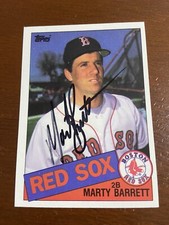 1985 Topps Marty Barrett Autographed Boston Red Sox Signed Auto