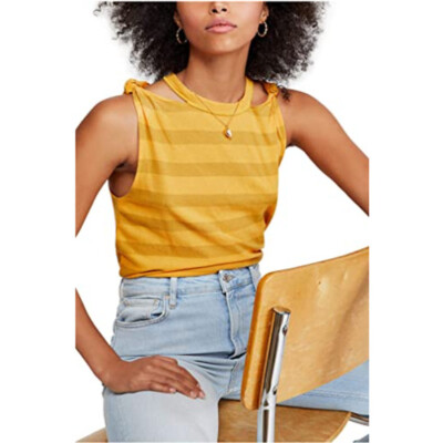 Free People Tank Top The Twist Striped Mandarin XS,S | eBay