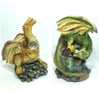 Fantasy Dragon Statue/Figurine Set Crystal Ball, Castle
